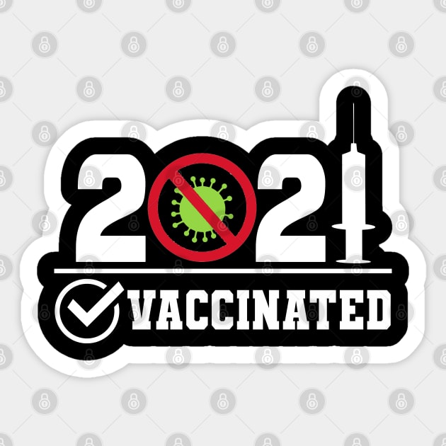 2021 Vaccination Checked Yes Text Based Design Sticker by PsychoDynamics